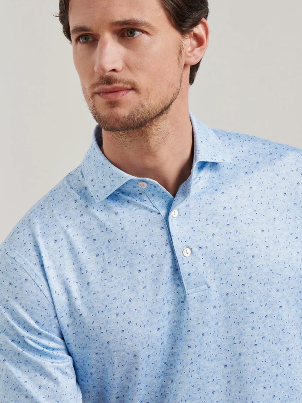 Peter Millar Men's Large Sky Melody Performance Jersey Polo MSRP $118